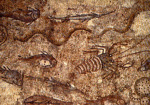 Mosaico con motivos marinos