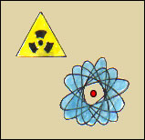 Símbolos de la radioactividad y el átomo