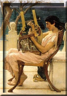 Detalle de Safo y Alceo de L. Alma -Tadema (1836-1912)