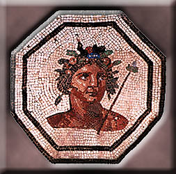 El dios Baco en un mosaico