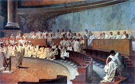 Cicern denuncia a Catilina ante el Senado, C. Maccari