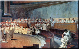 Cicern pronuncia su discurso contra Catilina, Fresco de C. Maccari