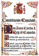 Primera pgina de la Constitucin Espaola, editada por el Senado en 1994