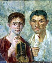 Los esposos, pintura mural de Pompeya (siglo I d.C.).