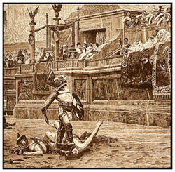 Combate de gladiadores, grabado hecho sobre un cuadro de J. L. Jerme