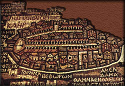 La ciudad de Jerusaln en un mosaico (s. VI), Madaba, Jordania