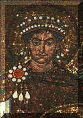 Justiniano I (482-565), mosaico del bside de San Vital de Rvena.