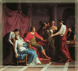 Virgilio y Mecenas se turnan para leer la Eneida ante Augusto, de Jean Joseph Taillasson (1745-1809), National Gallery, Londres