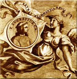 Frontispicio de una edicin del De rerum natura de Lucrecio (s. XVII)