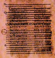 Palimpsesto con el texto del De Republica de Cicern, Biblioteca Vaticana.