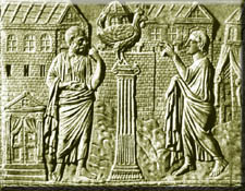La negacin de Pedro, relieve de un sarcfago cristiano, Museo Lateranense, Roma