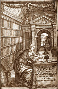 Frontispicio de una edicin de las cartas de Plinio el Joven del XVIII