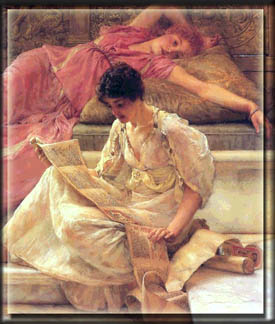 Detalle de El poeta favorito, de L. Alma -Tadema (1836-1912)