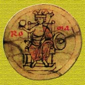 Alegora de Roma en una miniatura de un cdice medieval