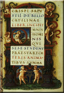 Primera pgina de un manuscrito de Salustio (s. XV), Biblioteca Apostlica Vaticana