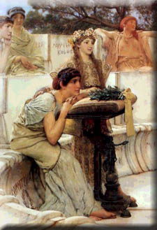 Detalle de Safo y Alceo de L. Alma -Tadema (1836-1912)