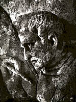 Detalle de un relieve funerario en el que el seor anota los arrendamientos de sus fincas sobre unas tablillas.