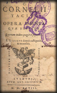 Edicin de Tcito del s. XVI, Biblioteca Comunal de Npoles