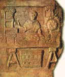 Un verdulero en un relieve de Ostia (s. II)